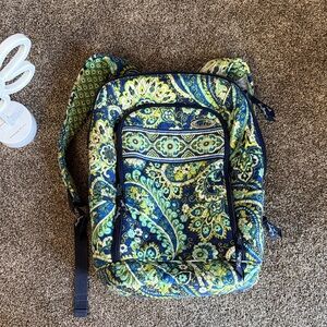 Vera Bradley Navy and Lime Paisley Backpack